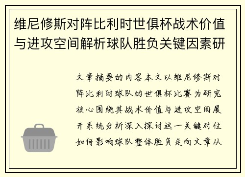 维尼修斯对阵比利时世俱杯战术价值与进攻空间解析球队胜负关键因素研究